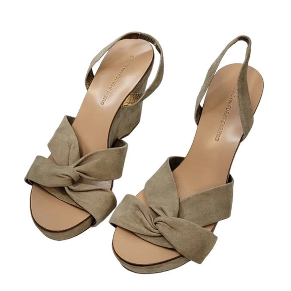 Diane Von Furstenberg Suede Slingback Wedges Size 9.5 - Picture 7 of 14